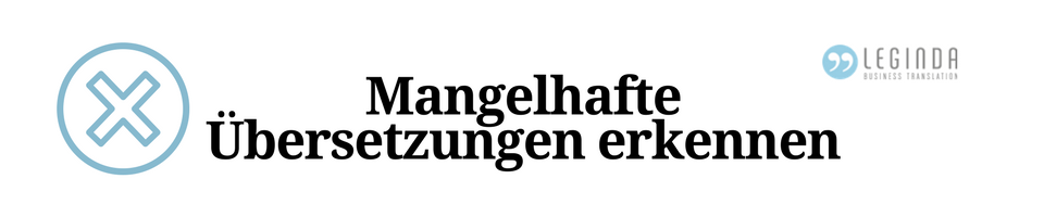 Beitragsbild Mangelhafte Übersetzungen erkennen